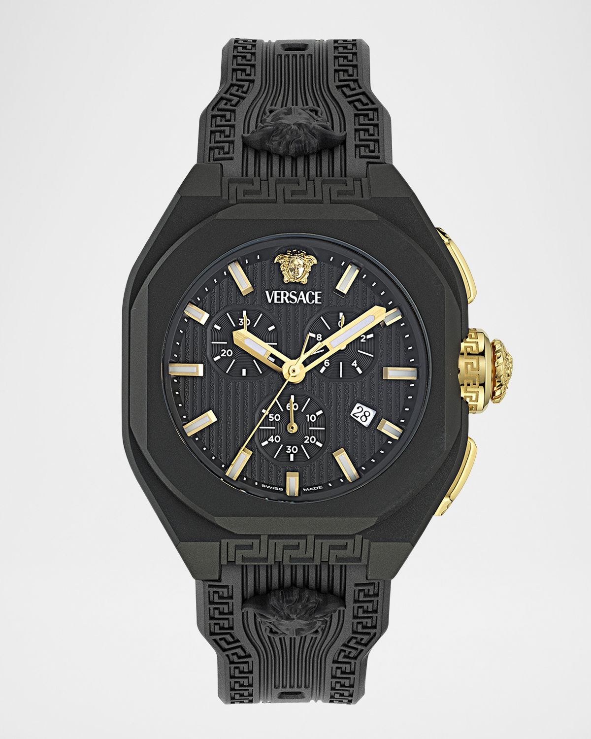 Versace V-Legend Chrono TPU-Strap Watch, 44mm