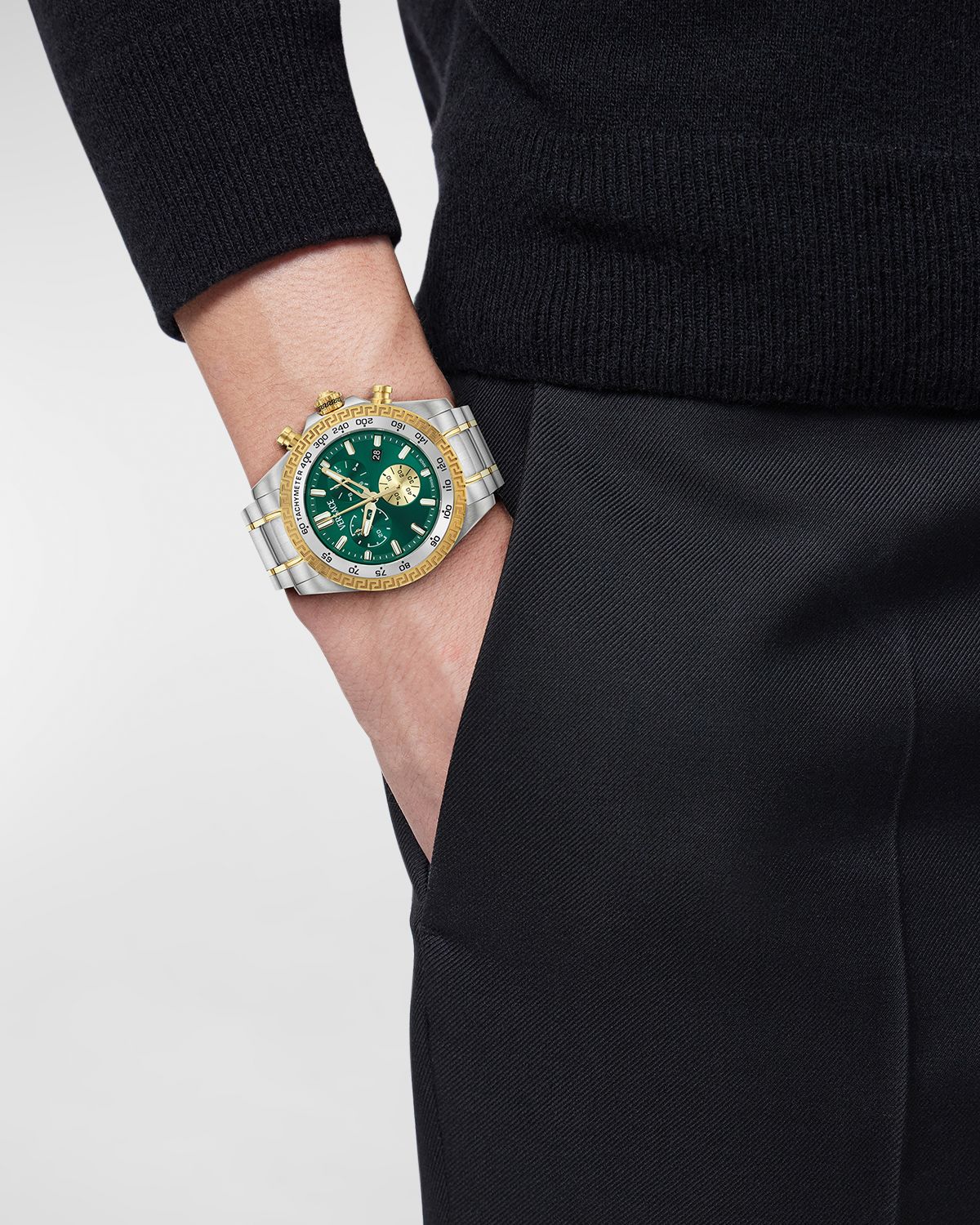 Versace Chrono X Two-Tone Bracelet Watch, 44mm