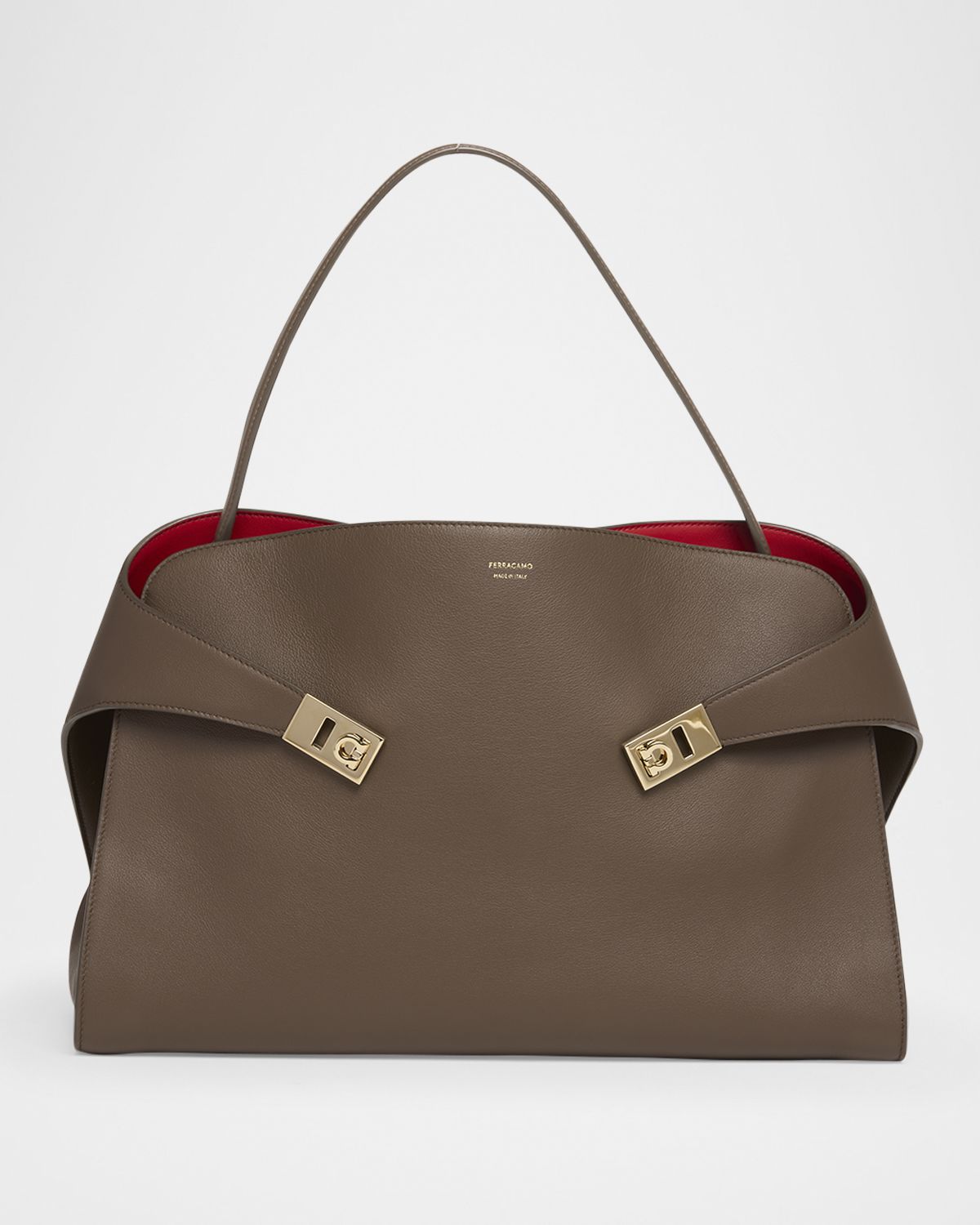 Ferragamo Large Hug Soft Bicolor Shoulder Bag