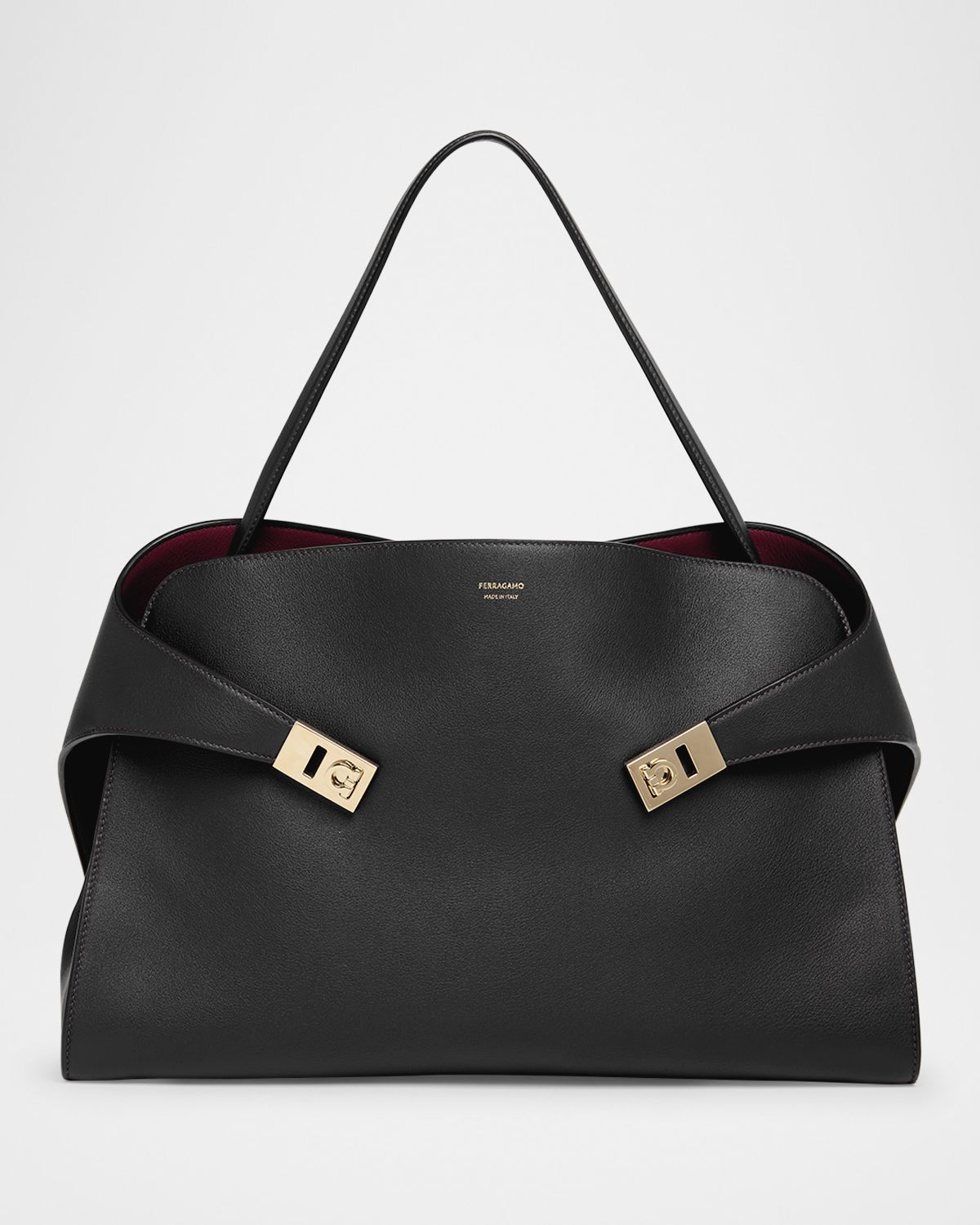 Ferragamo Large Hug Soft Bicolor Shoulder Bag