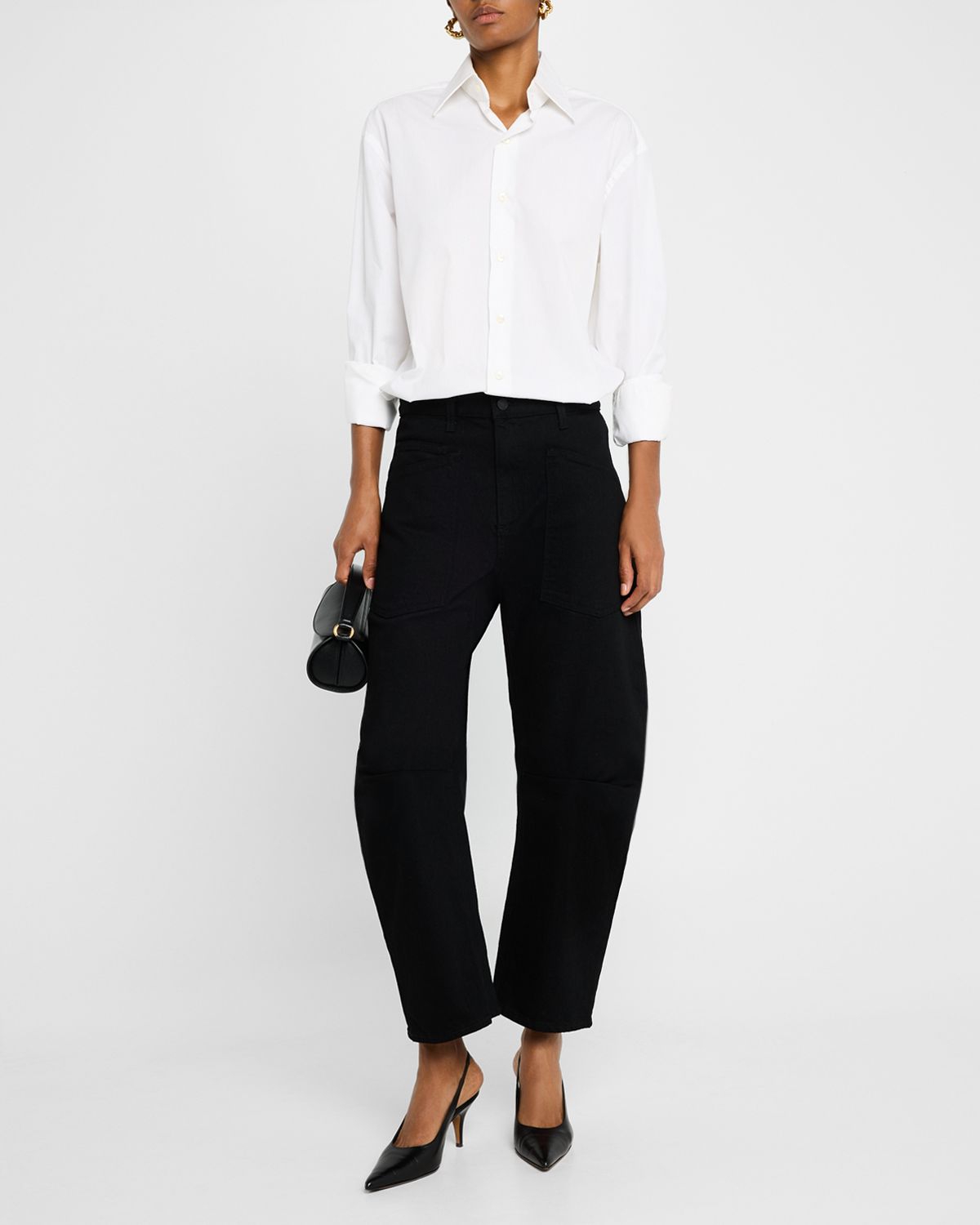 Nili Lotan Shon Curved Denim Pants