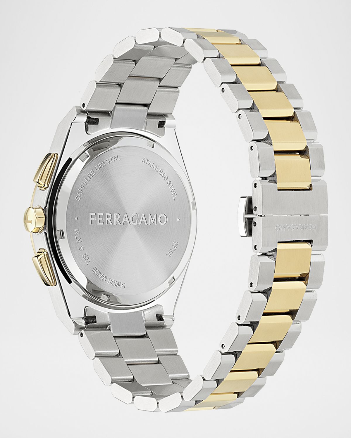 Ferragamo Vega Upper East Chrono Two-Tone Bracelet Watch, 42mm