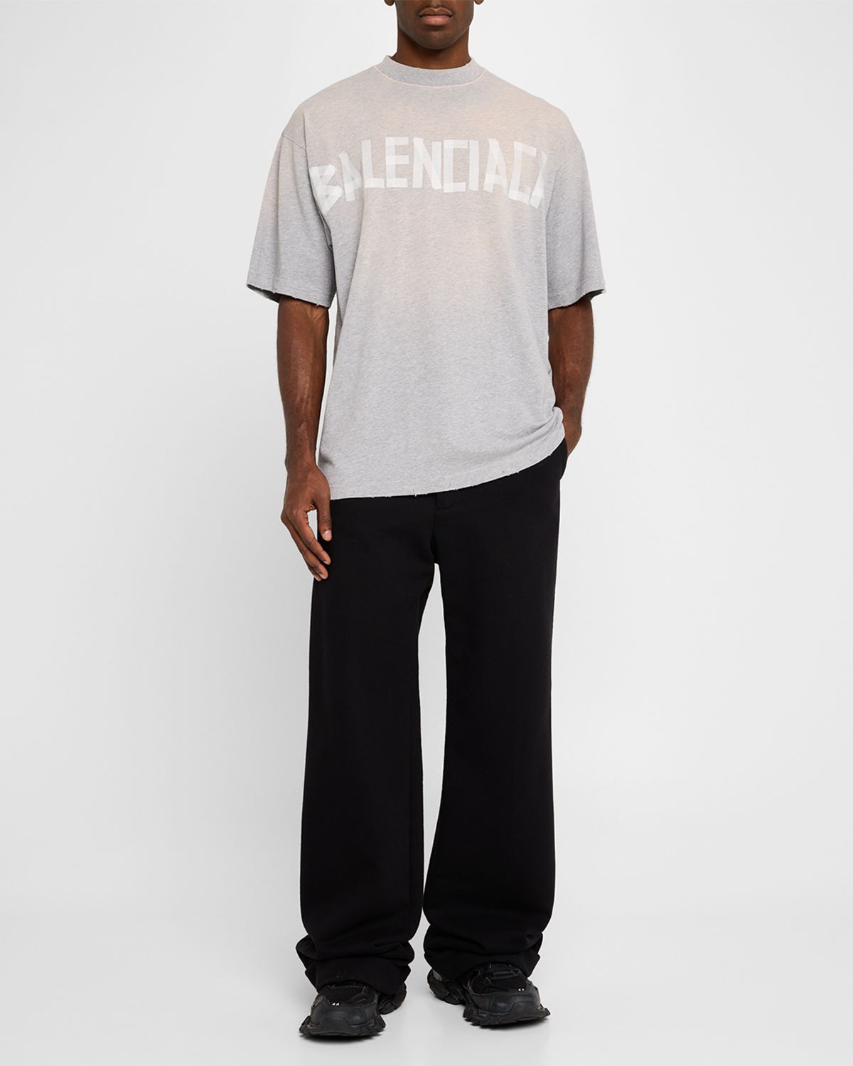 Balenciaga Men 's Medium-Fit Tape Logo T-Shirt
