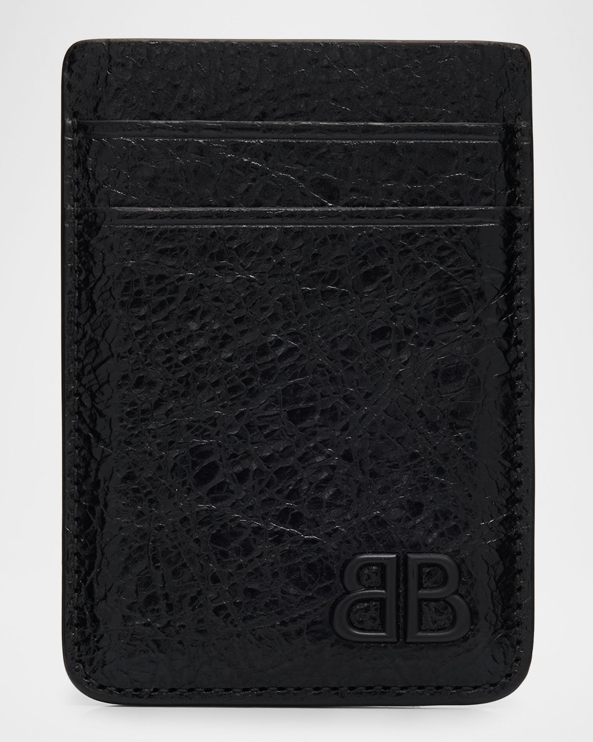 Balenciaga Men 's Monaco Lambskin Magnet Card Holder
