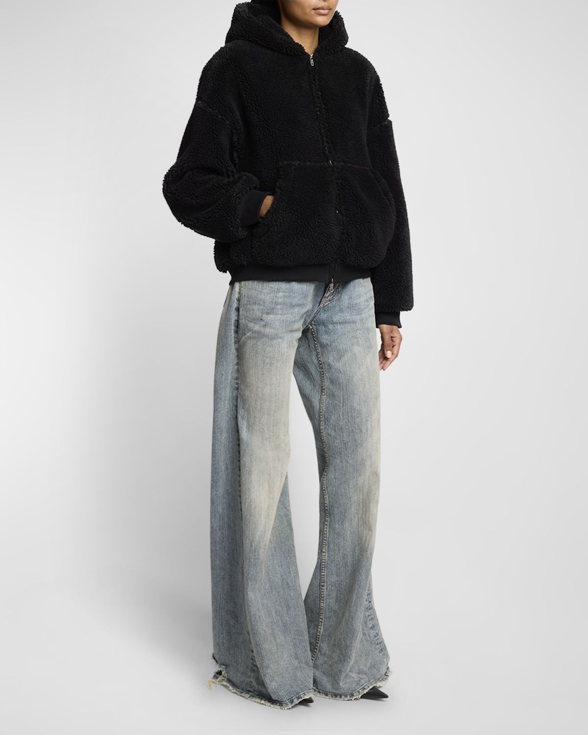 Balenciaga Outerwear Zip Up Hoodie