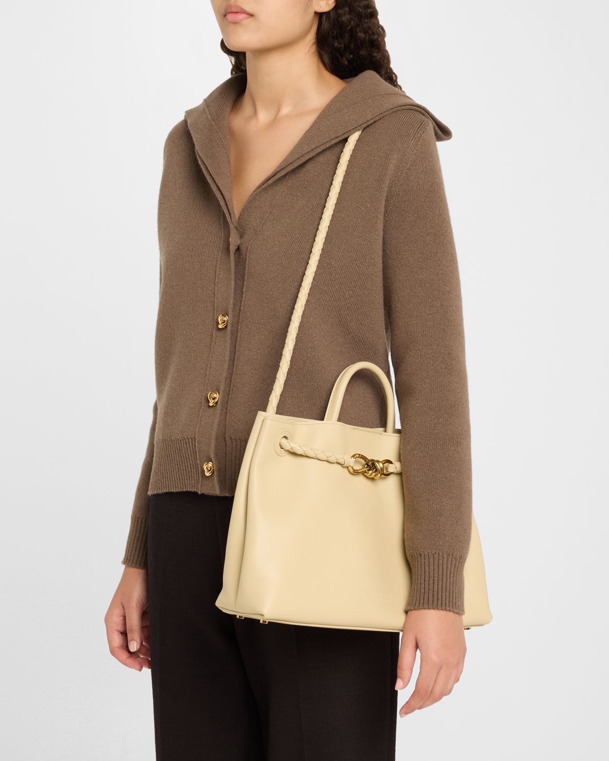 Bottega Veneta Andiamo Medium Leather Tote Bag