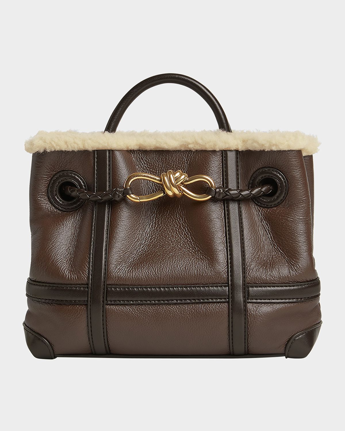 Bottega Veneta Small Andiamo Aviator Shearling Tote Bag