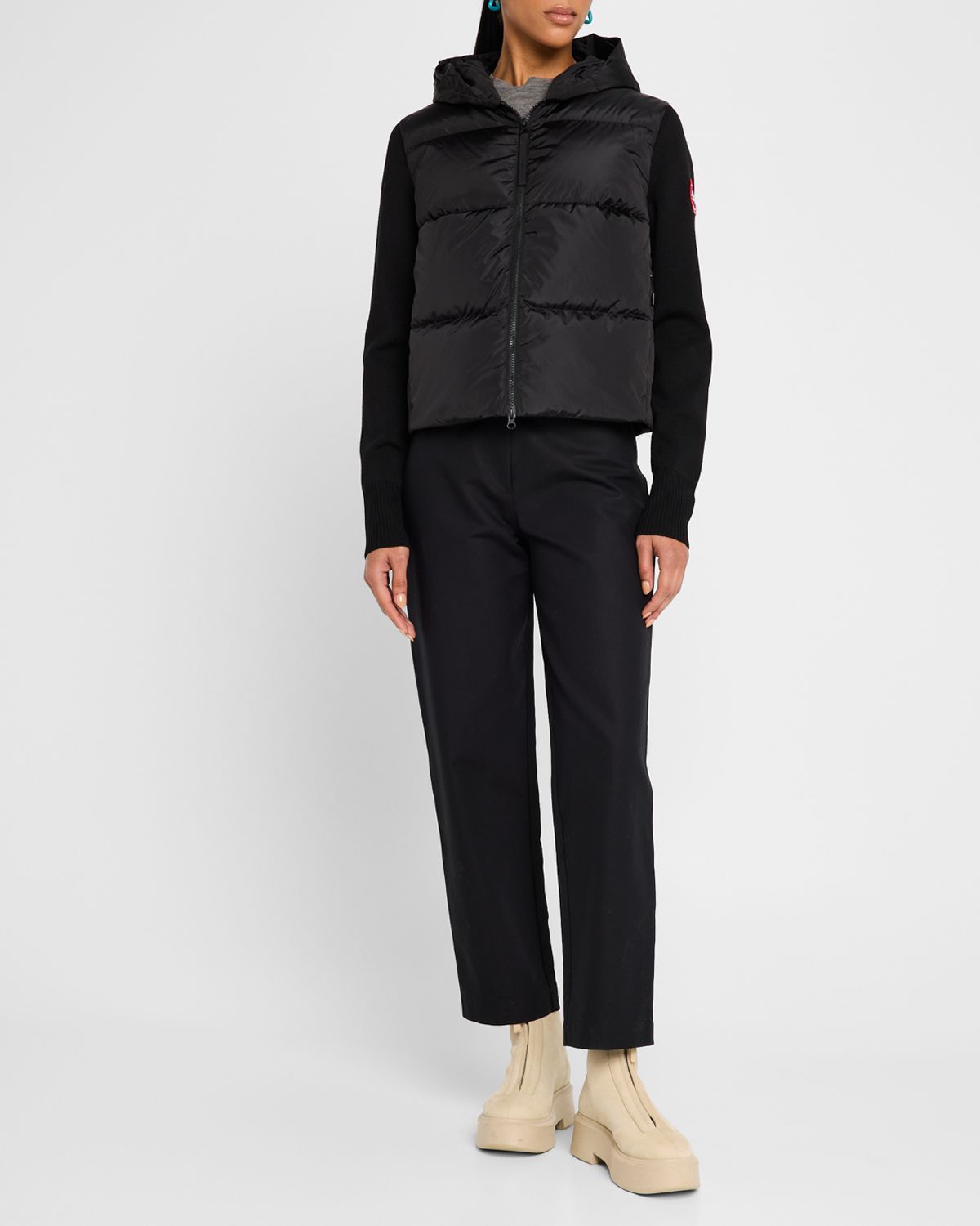 Canada Goose Hybridge Wide Quilt Knit Hoodie Jacket