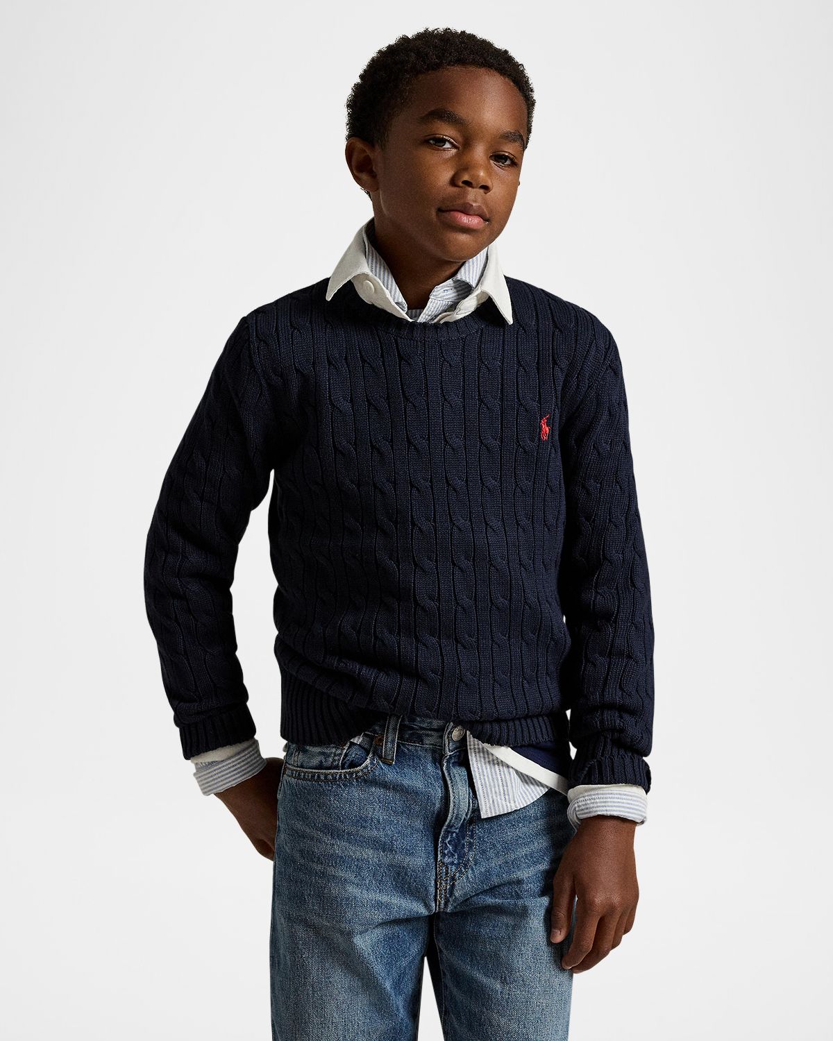 Polo Ralph Lauren Boy 's Cable Knit Sweater, Size S-XL