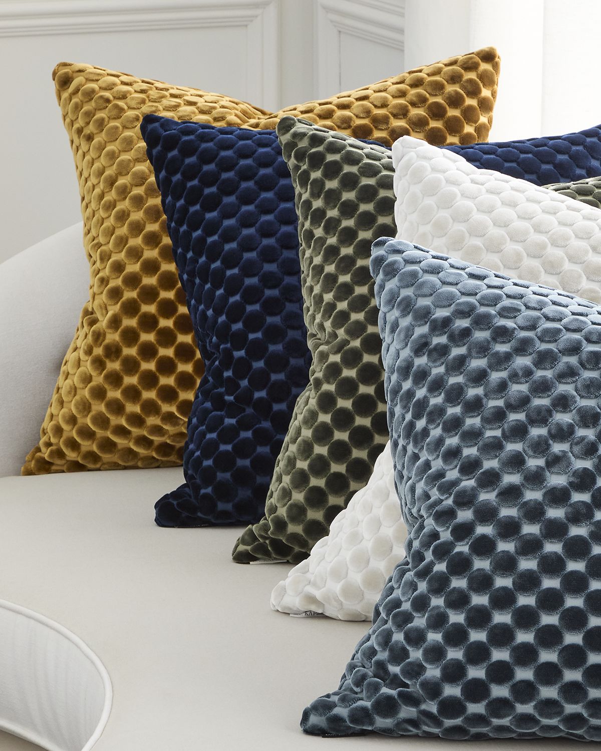 D.V. KAP Home Dance Velvet Polka Dot Decorative Pillow, 24" Square | Thumbnail 4