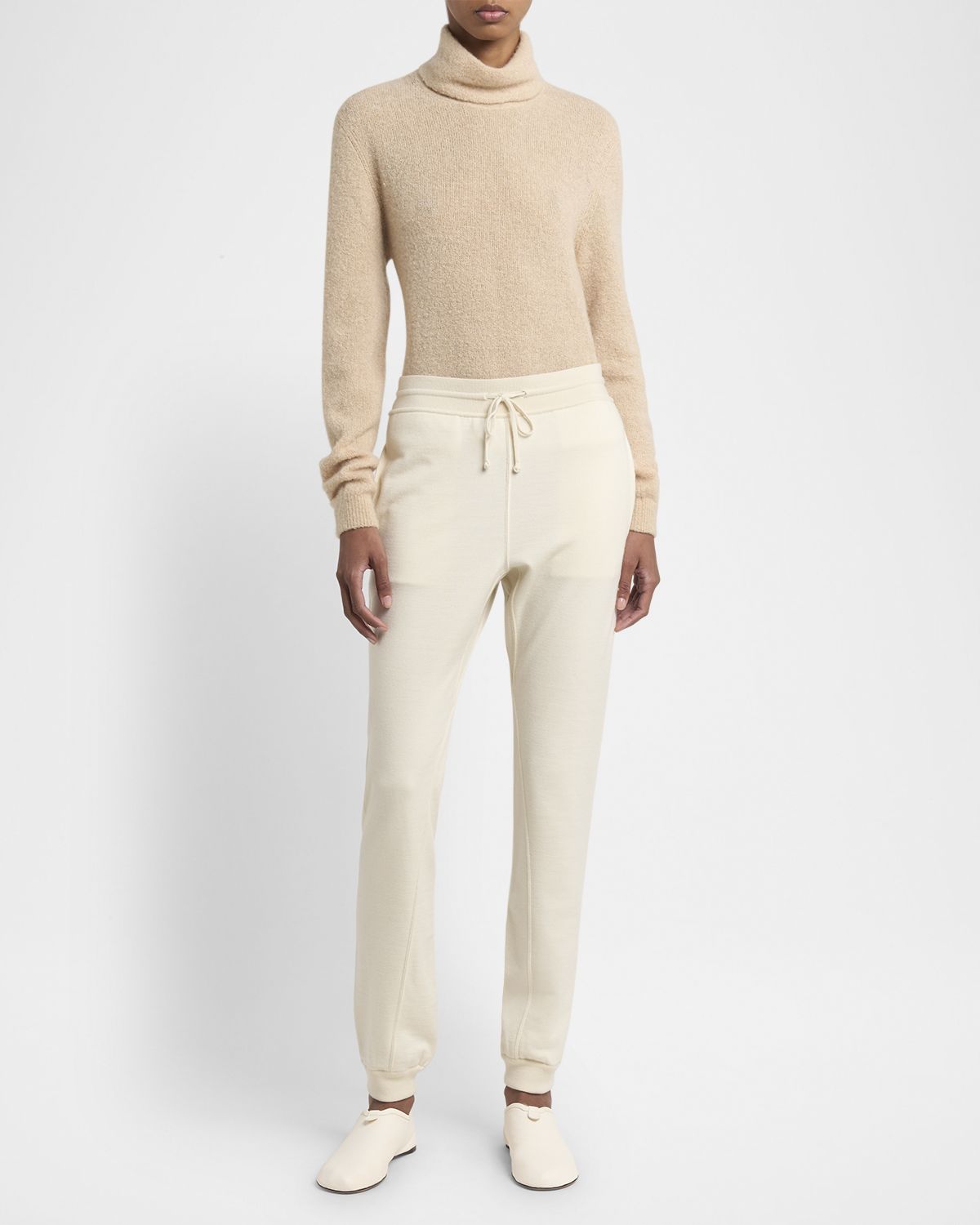 Loro Piana Cocooning Raw Cashmere Fleece Jogger Pants