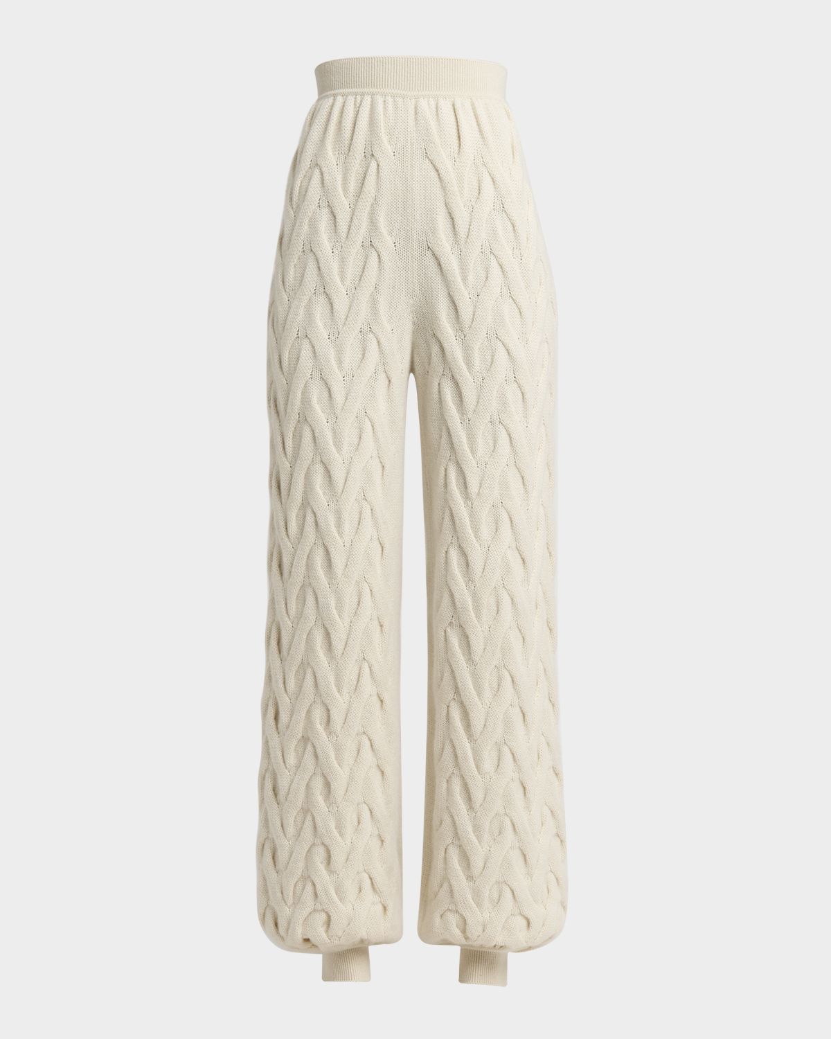 Loro Piana Cocooning Cozy Braids Knit Baby-Cashmere Jogger Trousers