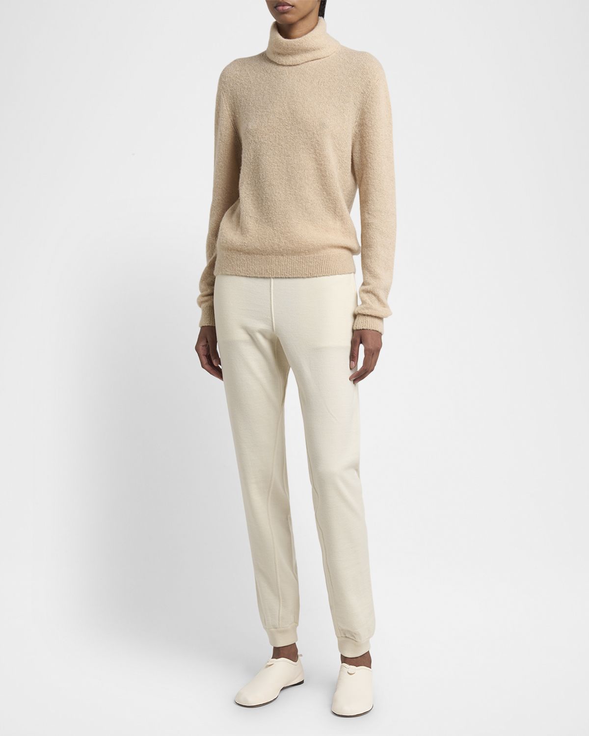 Loro Piana Cocooning Silky-Boucle Turtleneck Sweater