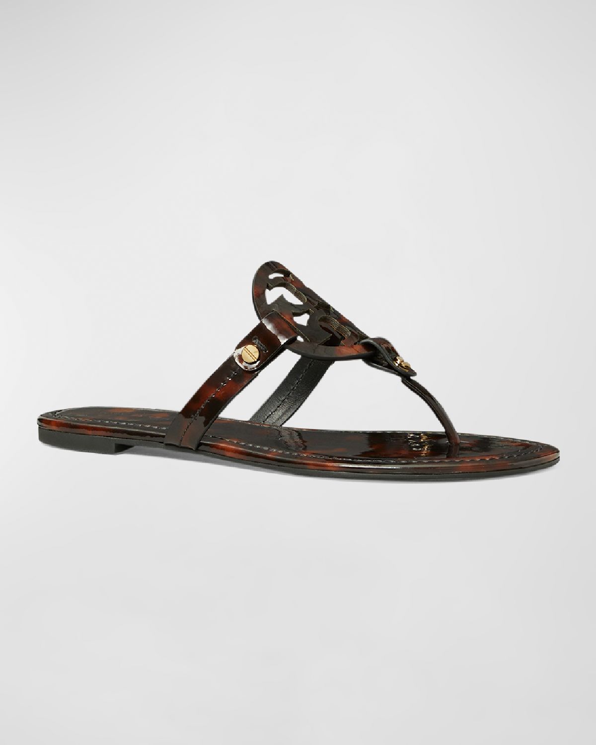 Tory Burch Miller Tortoise-Print Leather Sandals