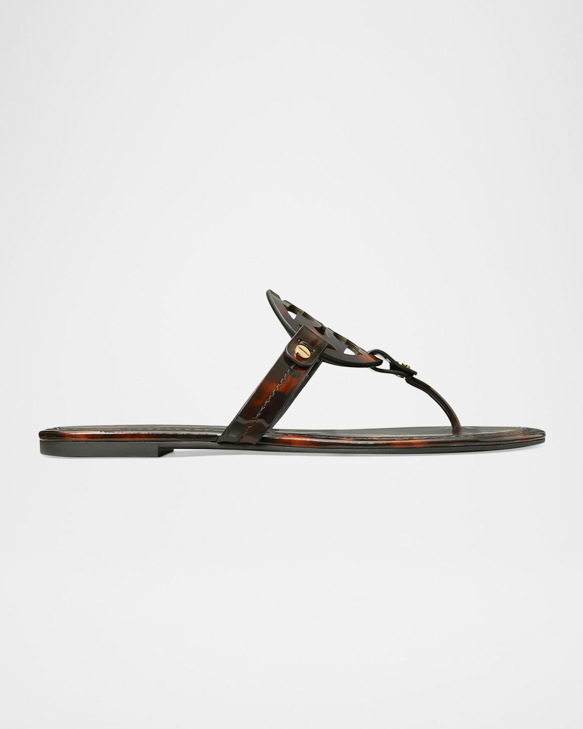Tory Burch Miller Tortoise-Print Leather Sandals
