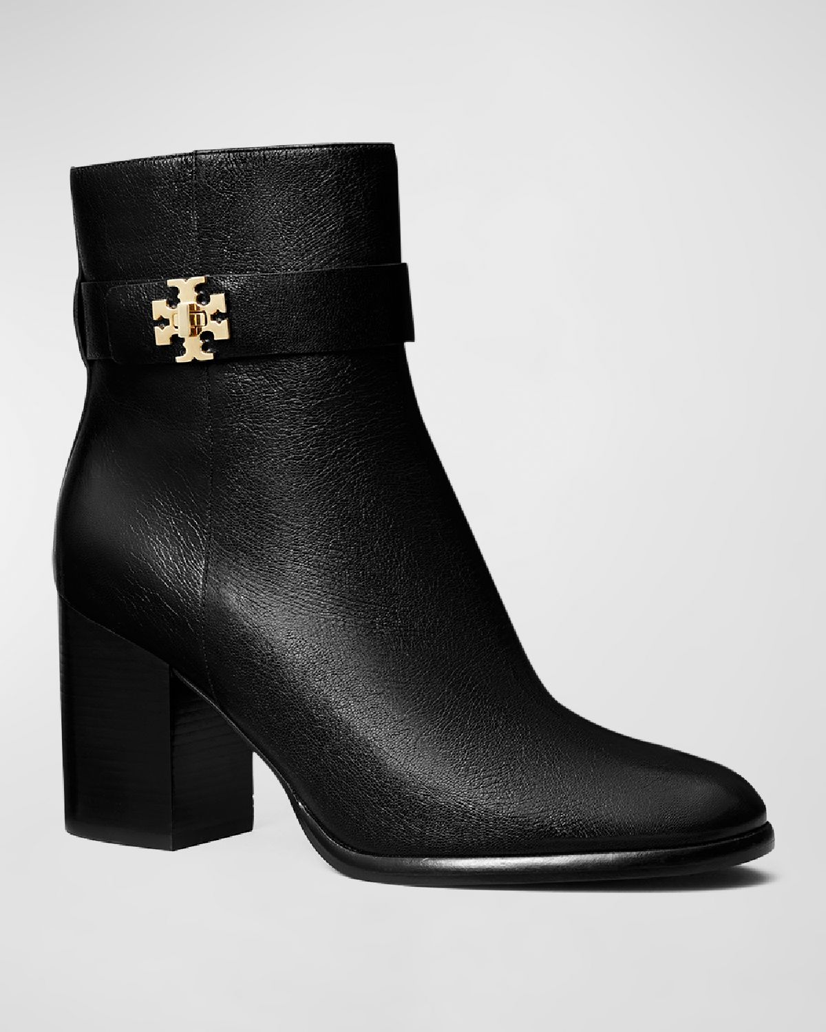 Tory Burch T-Lock Heeled Leather Ankle Boots