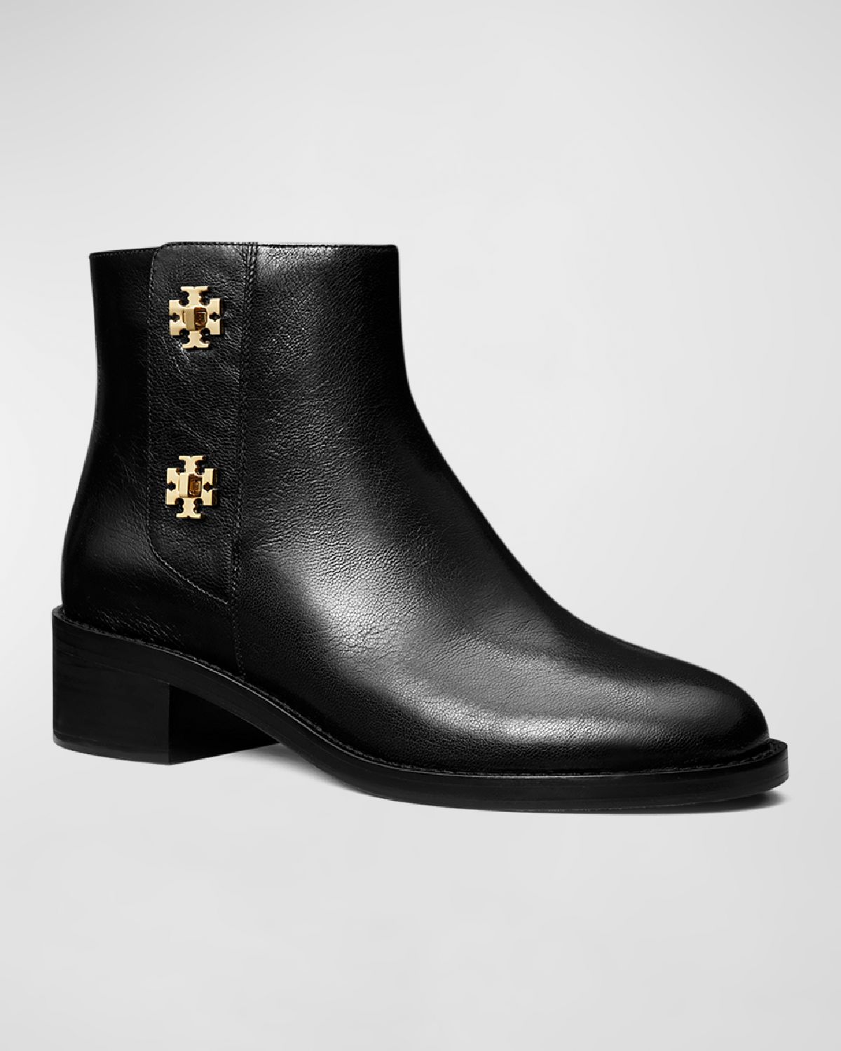 Tory Burch T-Lock Leather Ankle Boots