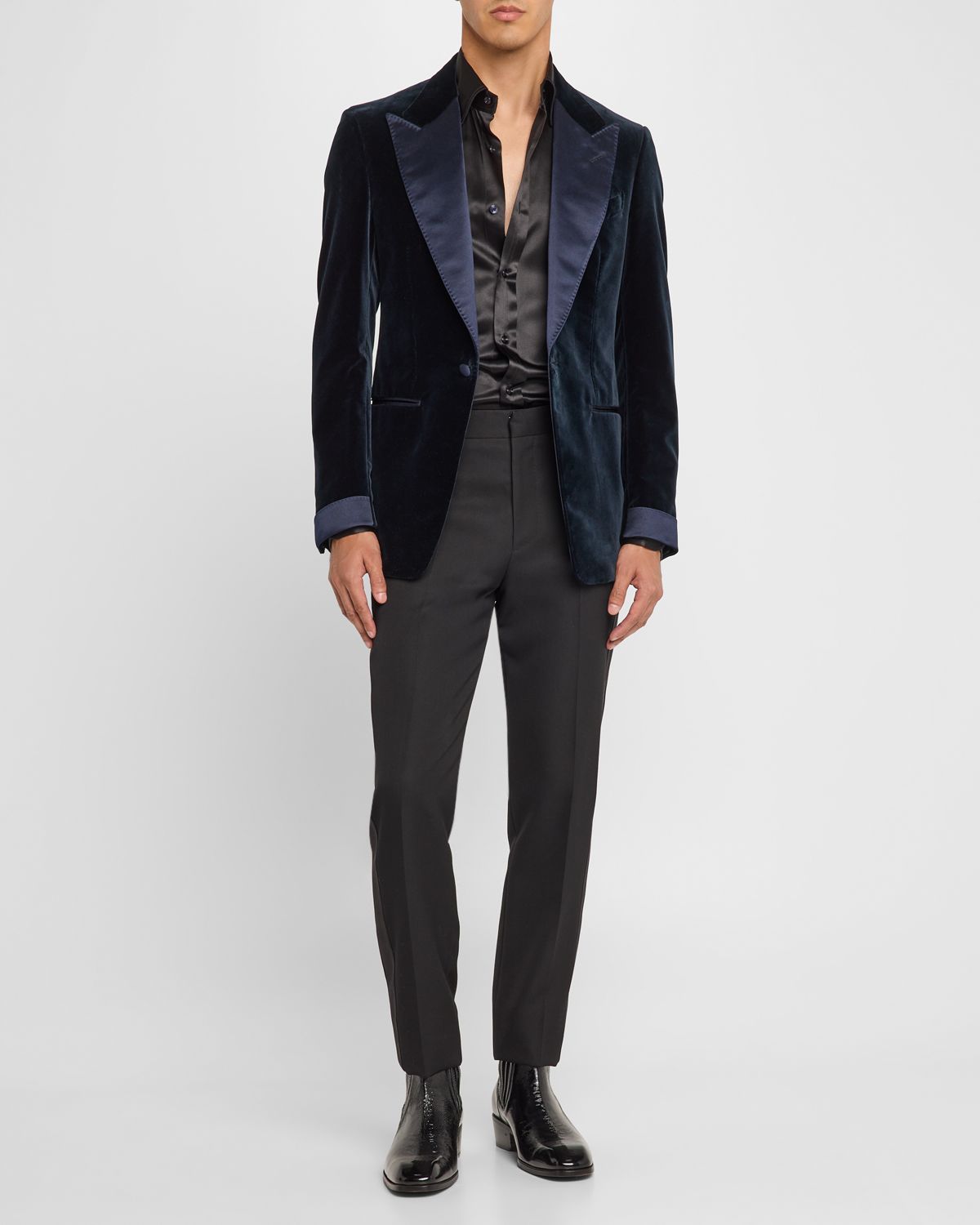 TOM FORD Men 's Shelton Velvet and Satin Evening Jacket