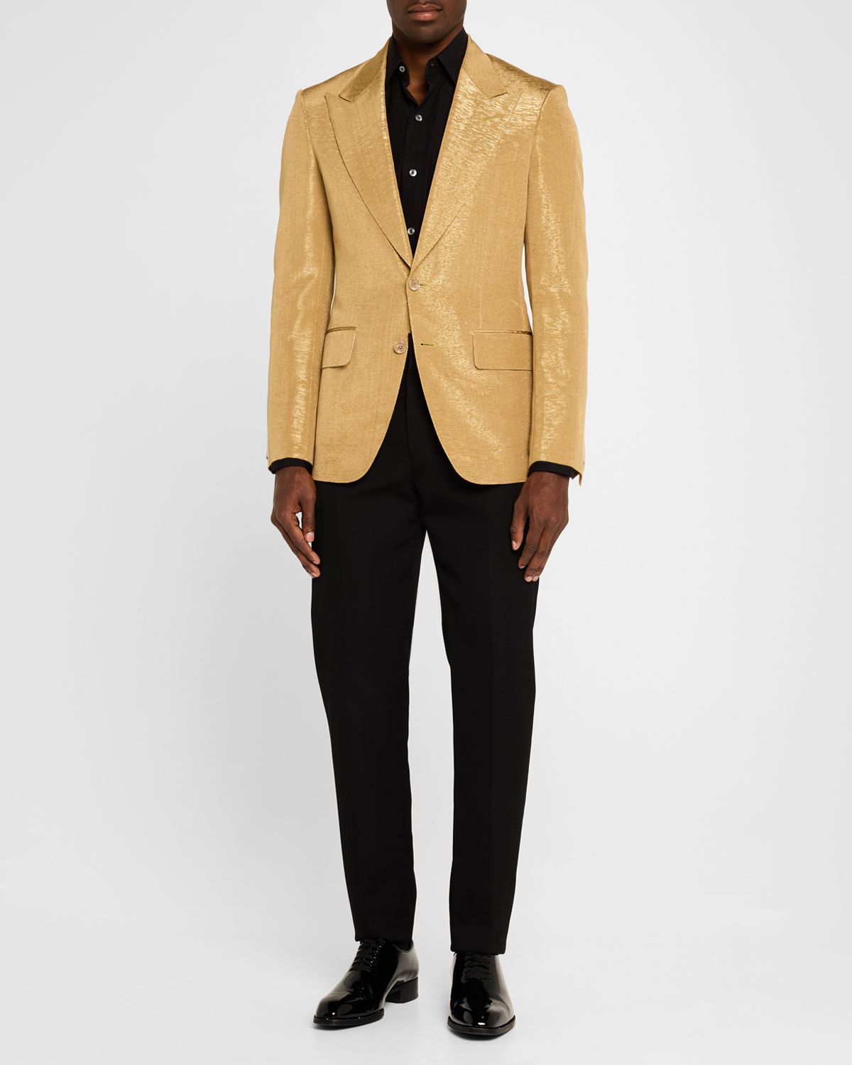 TOM FORD Men 's Shelton Metallic Slub Moire Cocktail Jacket