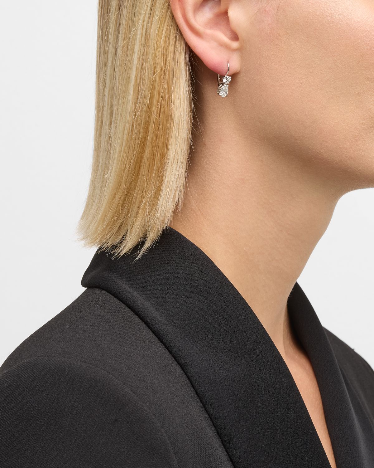 Neiman Marcus Diamonds Platinum Mix-Cut Diamond Earrings, 2.30tcw, 0.7"L