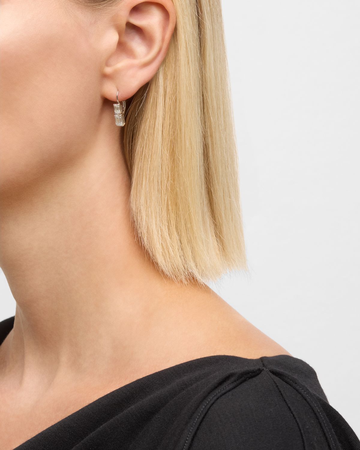 Neiman Marcus Diamonds Platinum Emerald-Cut Diamond Drop Earrings, 2.34tcw, 0.75"L