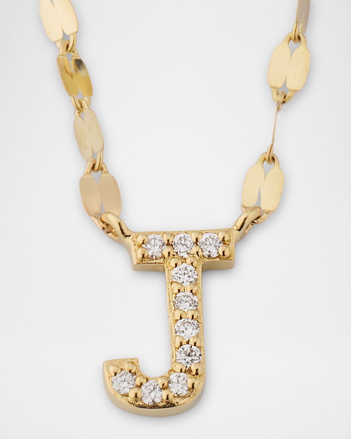 LANA Flawless Mini Intial Pendant Necklace with Jump Ring, 16-18"L