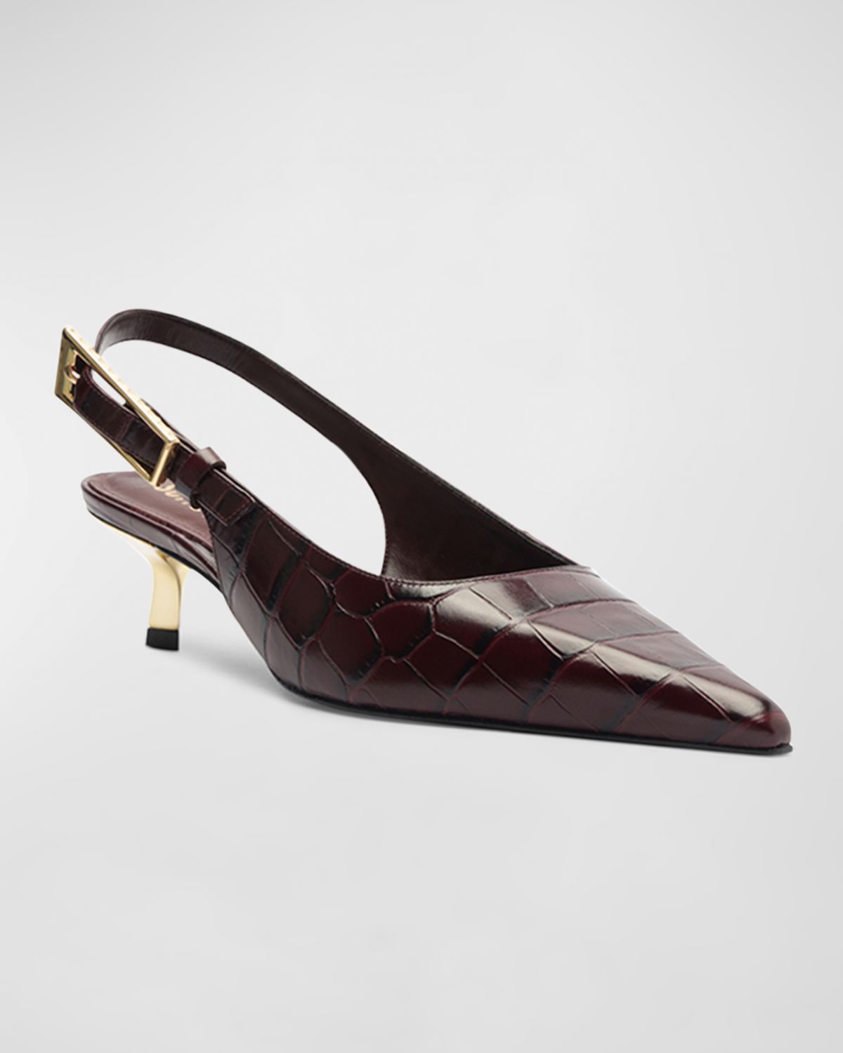 Schutz Ciara Croco Slingback Pumps