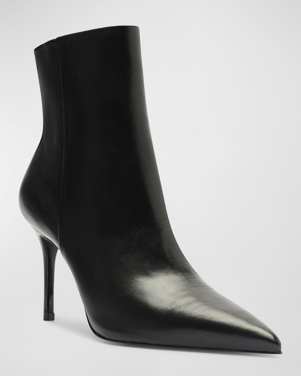Schutz Mikki Leather Stiletto Zip Booties