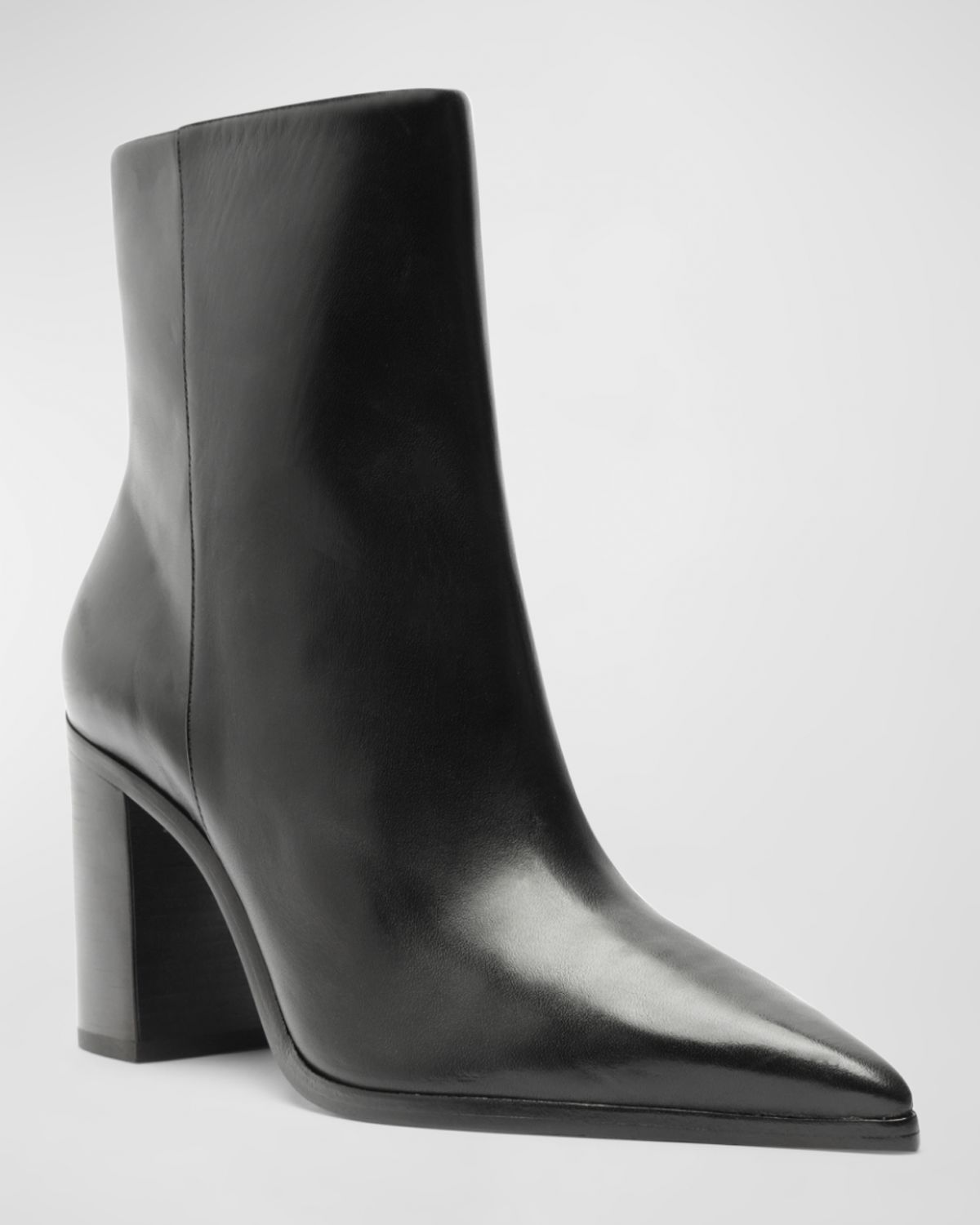 Schutz Mikki Leather Block-Heel Booties