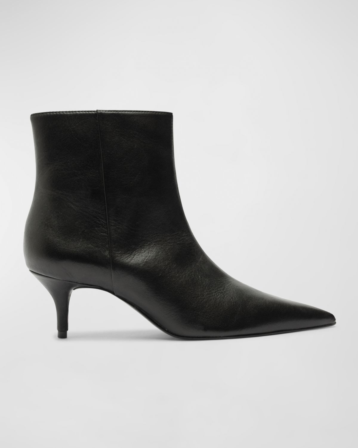 Schutz Mikki Leather Kitten Zip Booties