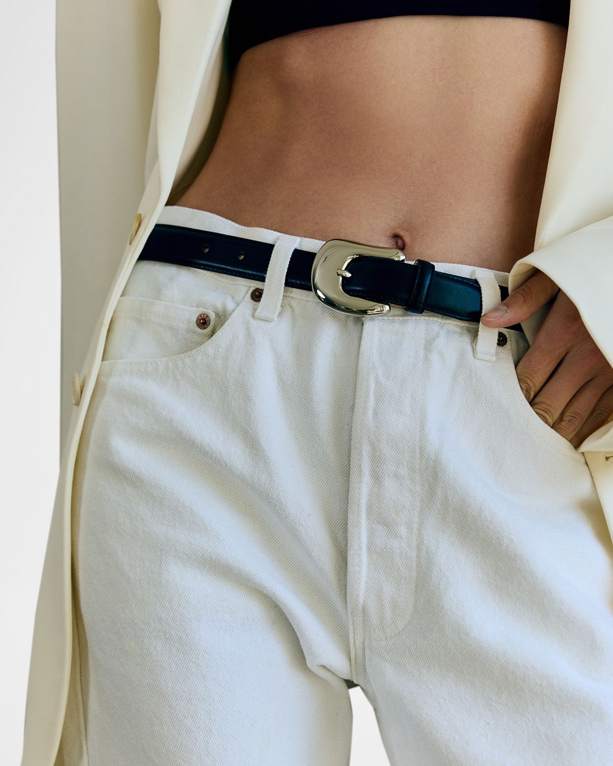 Aureum Collective Leather Belt W/ Golden Hardware