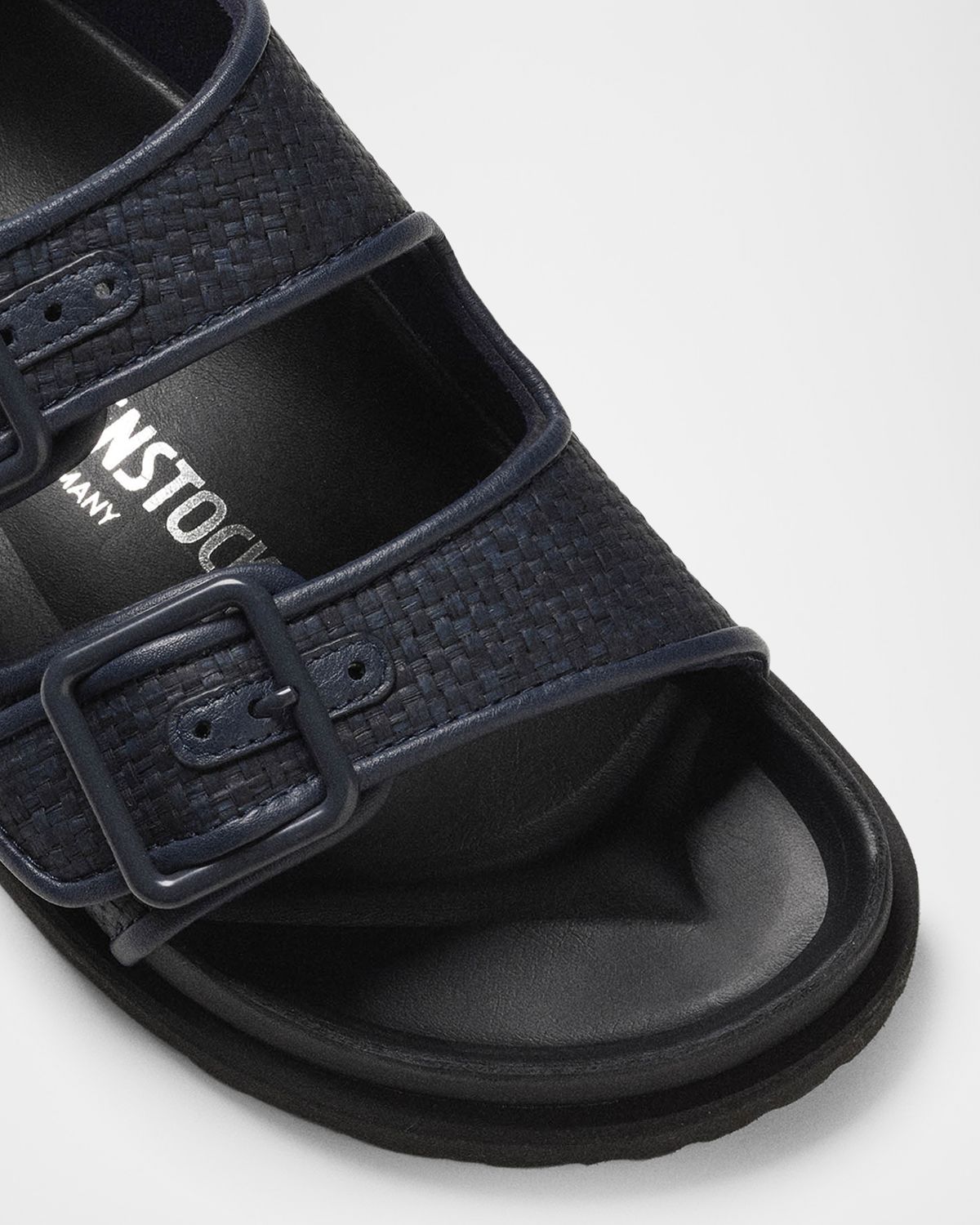 1774 Birkenstock Milano Raffia Dual-Buckle Slingback Sandals