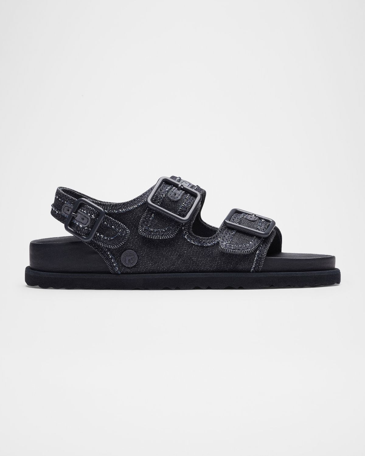 1774 Birkenstock Milano Denim Dual-Buckle Slingback Sandals