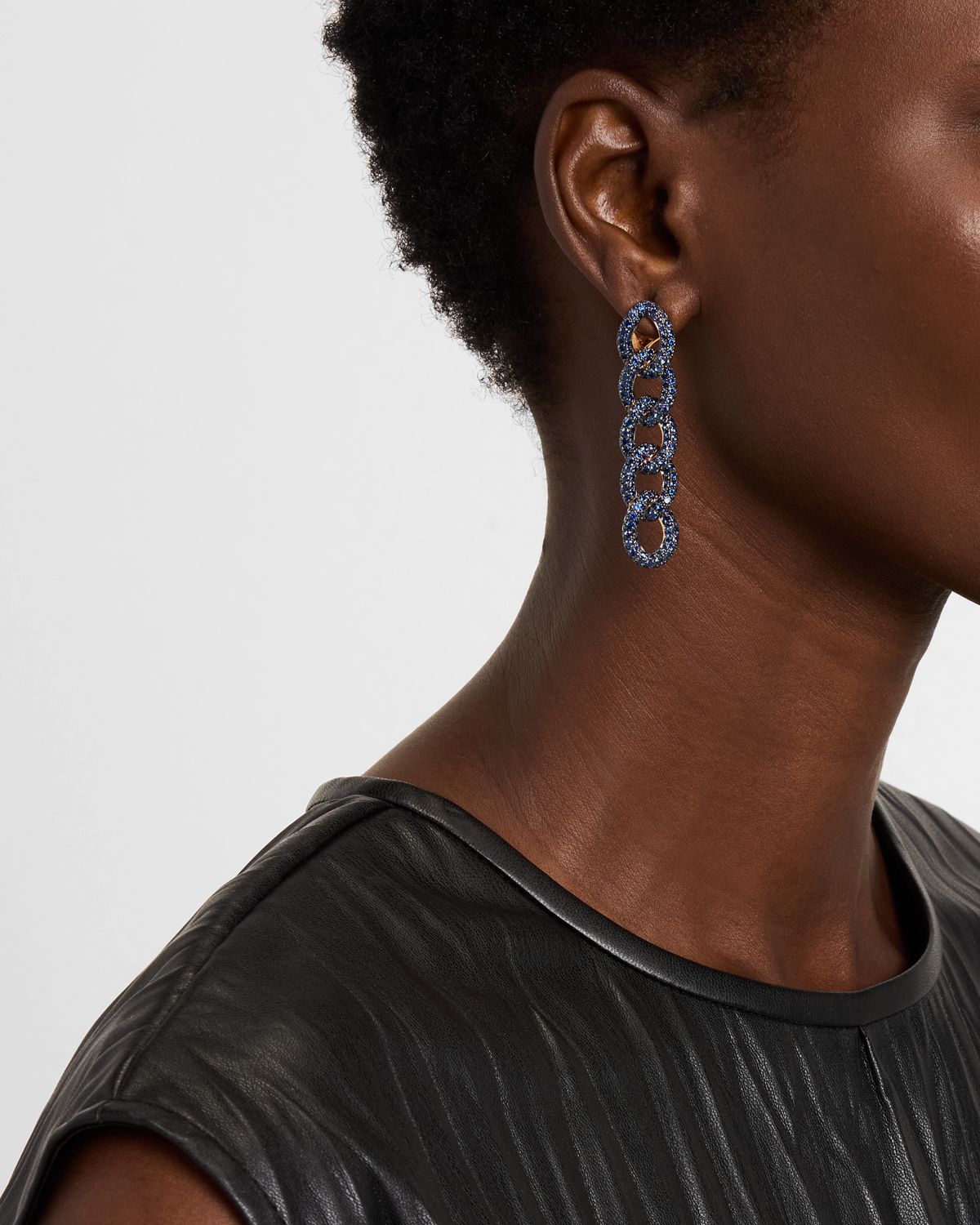 Pomellato Catene 18K Rose Gold Sapphire Earrings