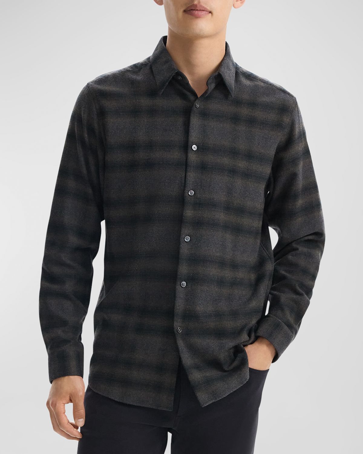 Theory Men 's Irving Soft Plaid Sport Shirt