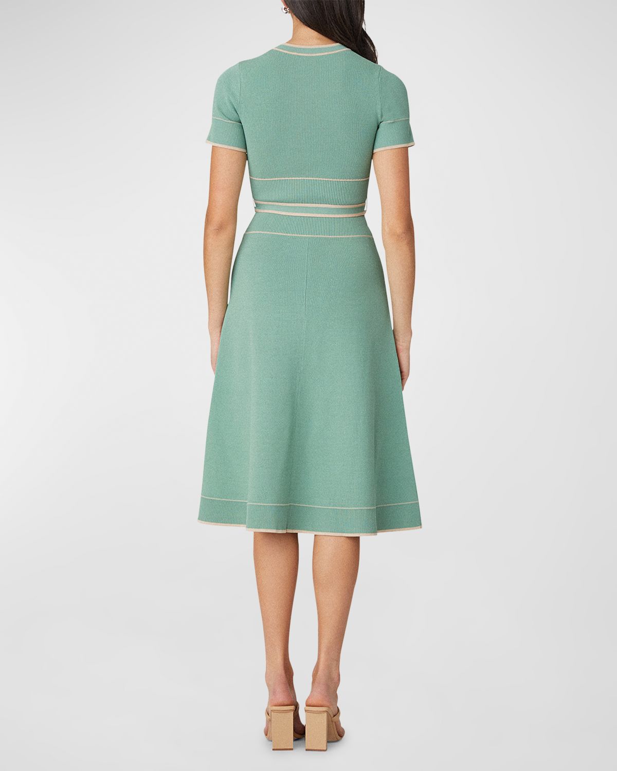 Shoshanna Addison Ribbed A-Line Midi Dress