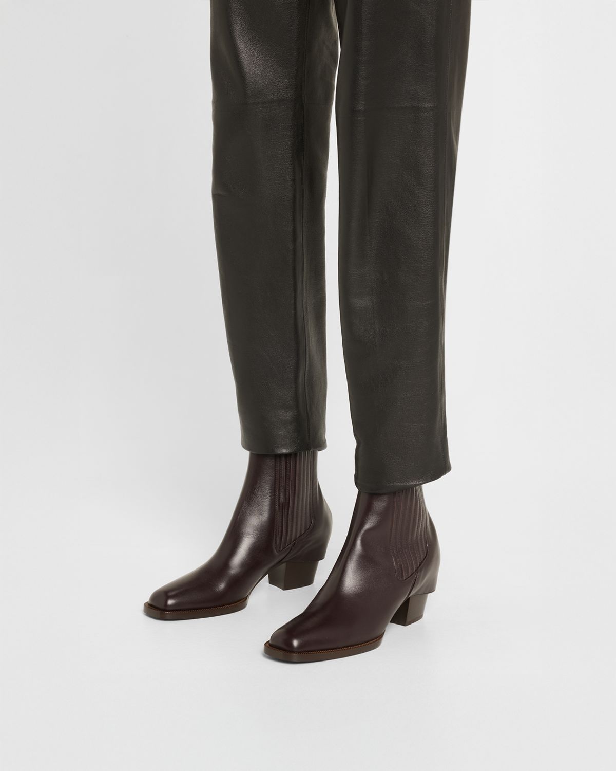 Fendi Almond-Toe Calf Leaher Boots