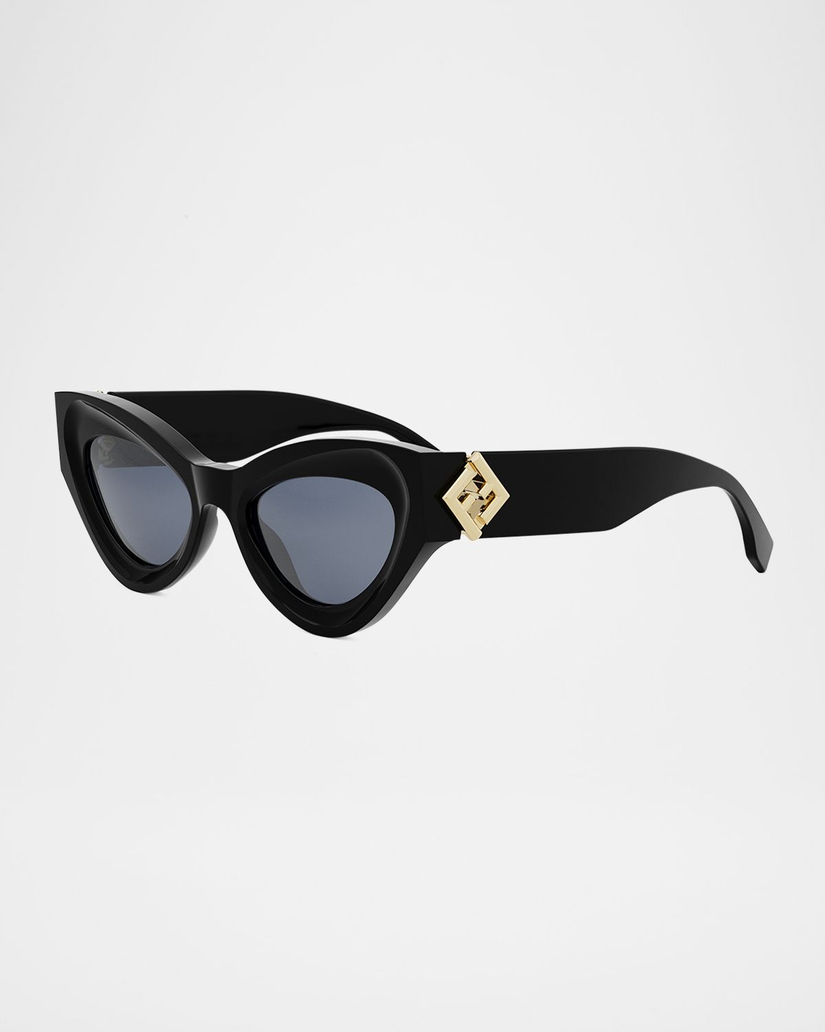 Fendi FF Diamond Logo Acetate Cat-Eye Sunglasses