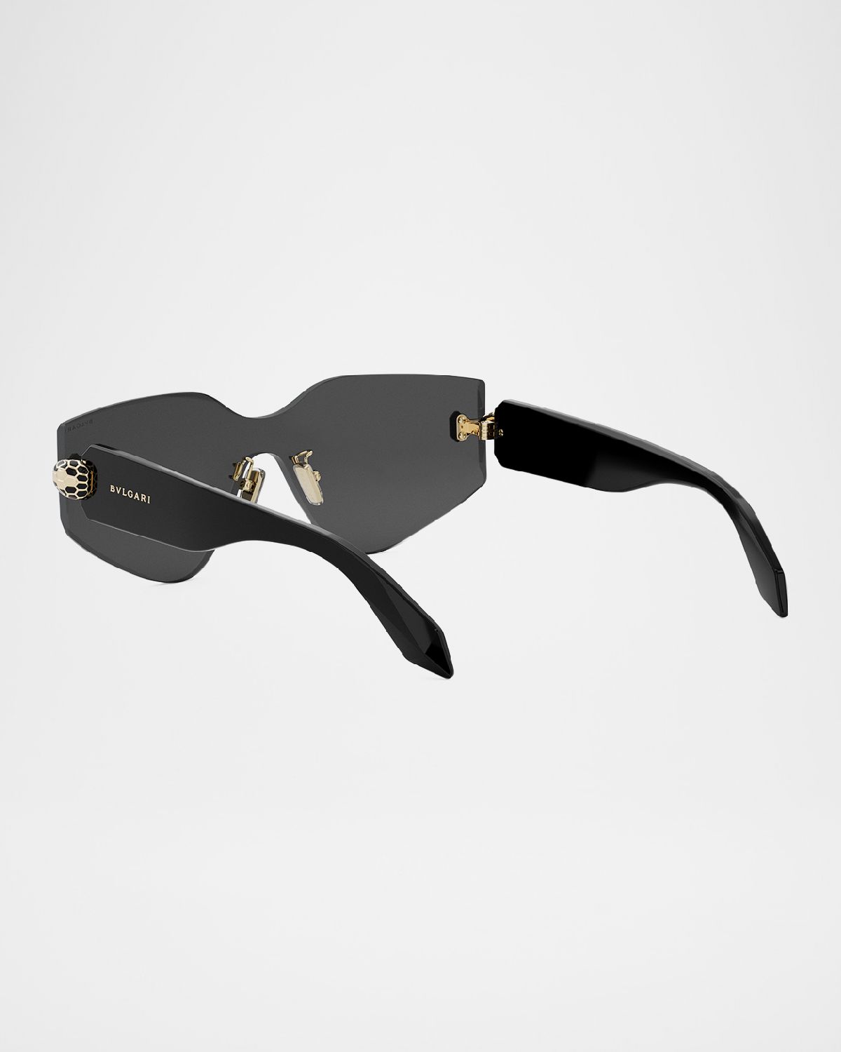BVLGARI Serpenti Rimless Metal & Nylon Shield Sunglasses