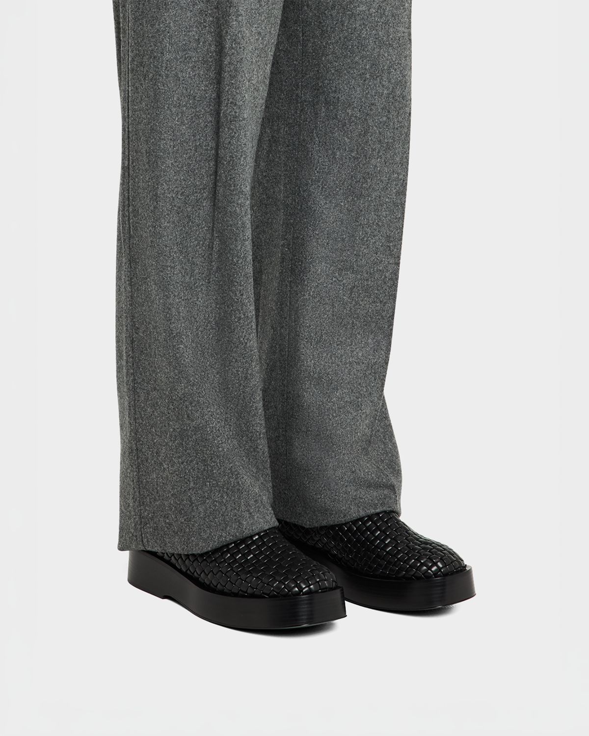 Bottega Veneta Men 's Torino Intreccio Leather Zip Ankle Boots