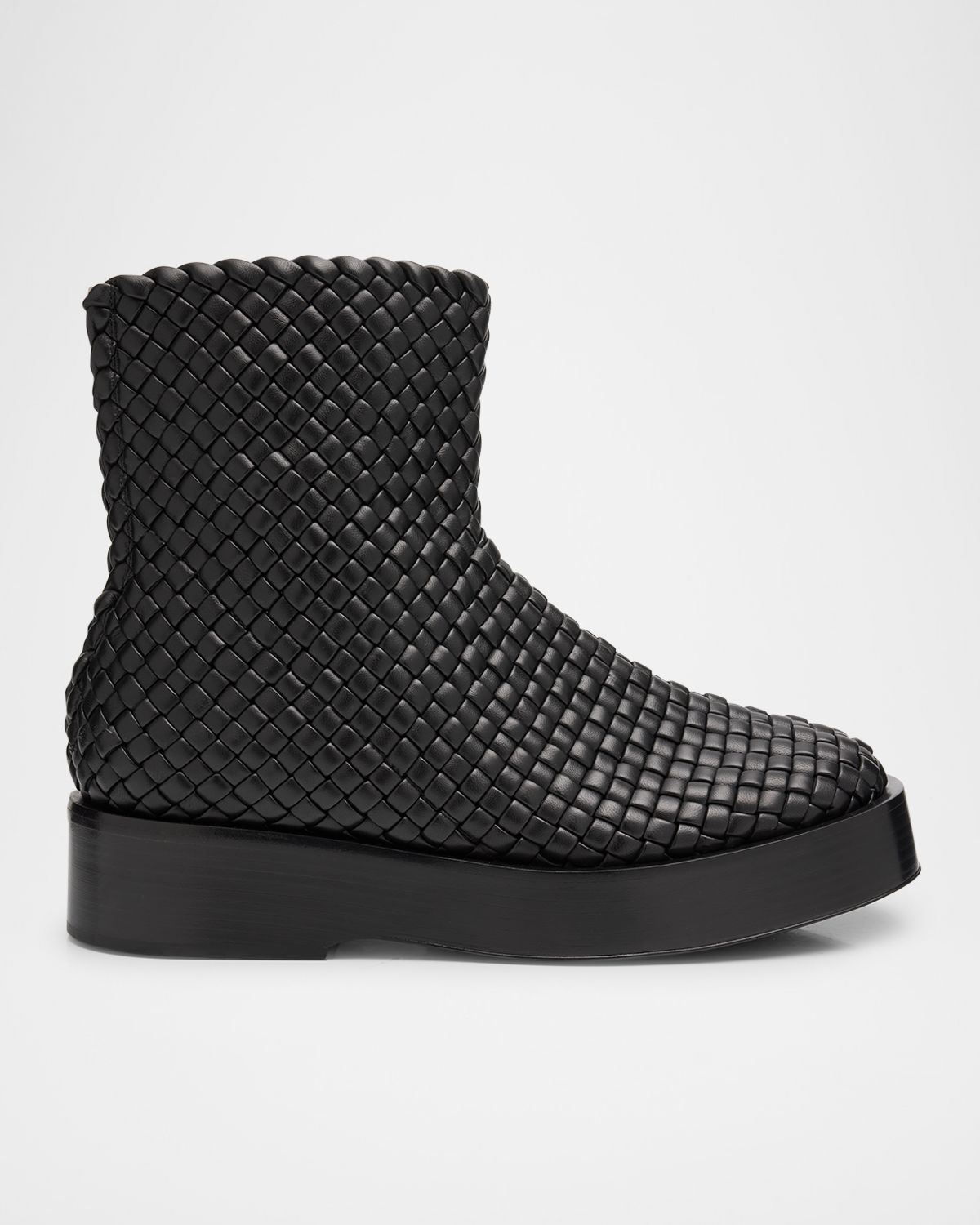 Bottega Veneta Men 's Torino Intreccio Leather Zip Ankle Boots
