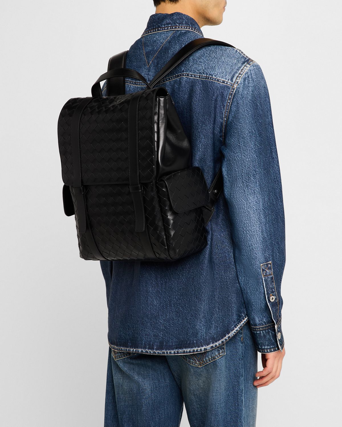 Bottega Veneta Men's Intrecciato Leather Backpack