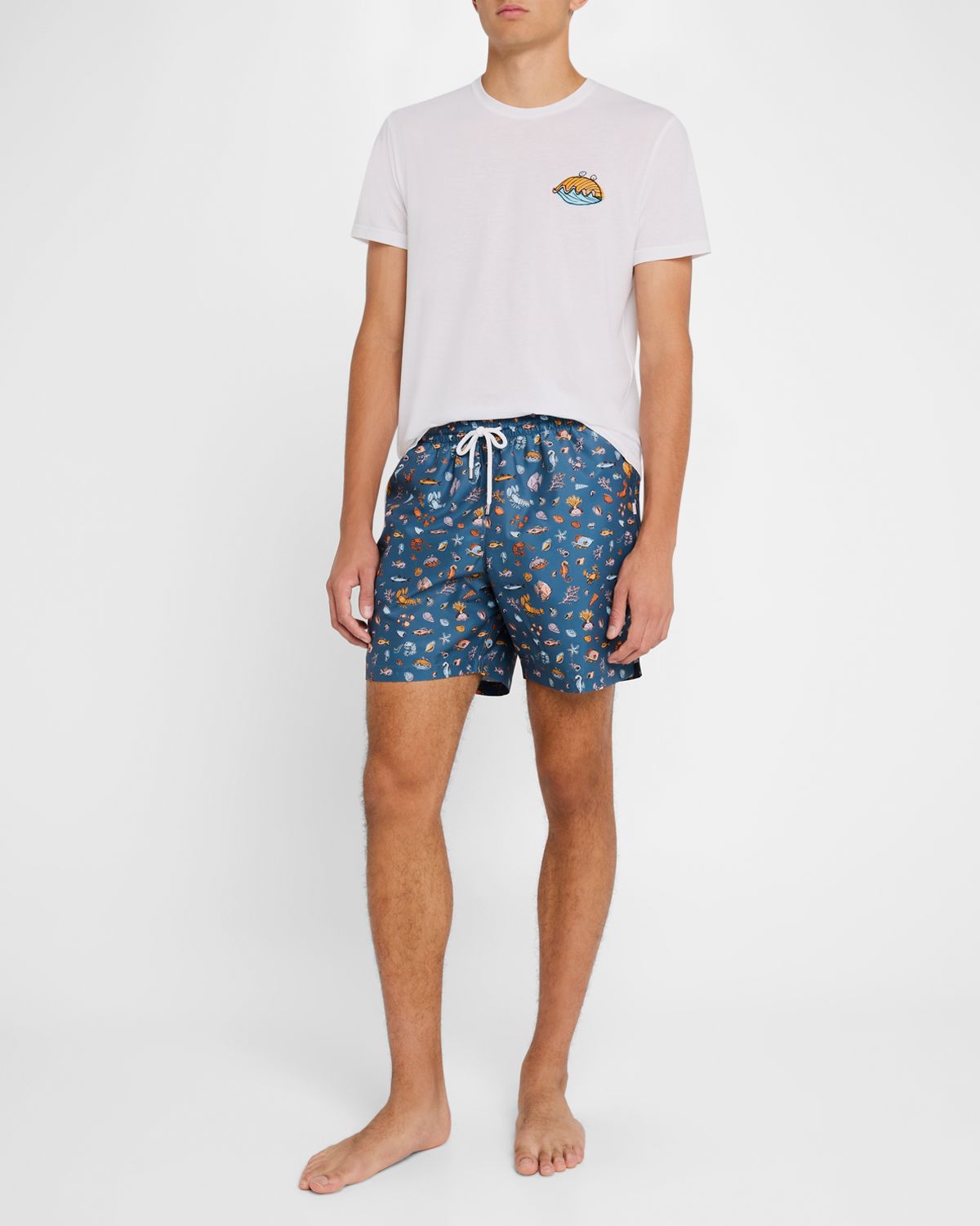 Derek Rose Men 's Ripley Clam Crewneck T-Shirt