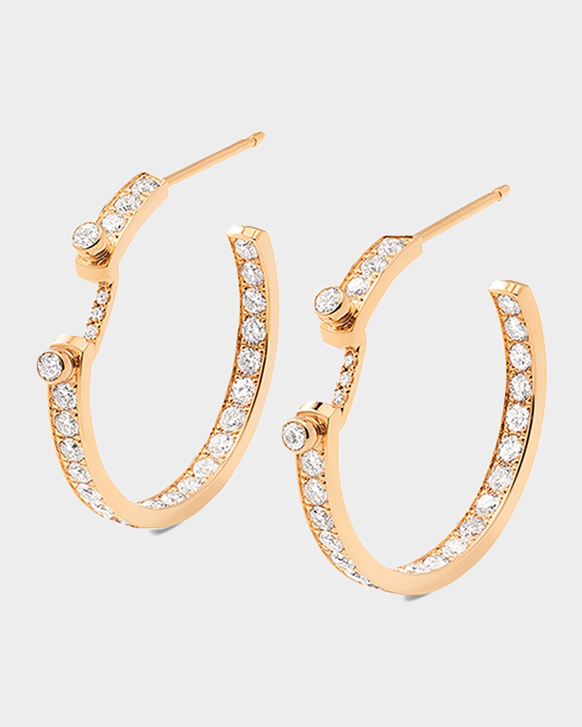 Nouvel Heritage 18K Eternity Tuxedo Mood Hoop Earrings