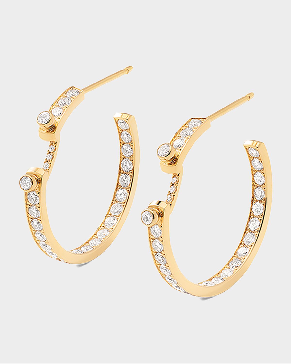 Nouvel Heritage 18K Eternity Tuxedo Mood Hoop Earrings