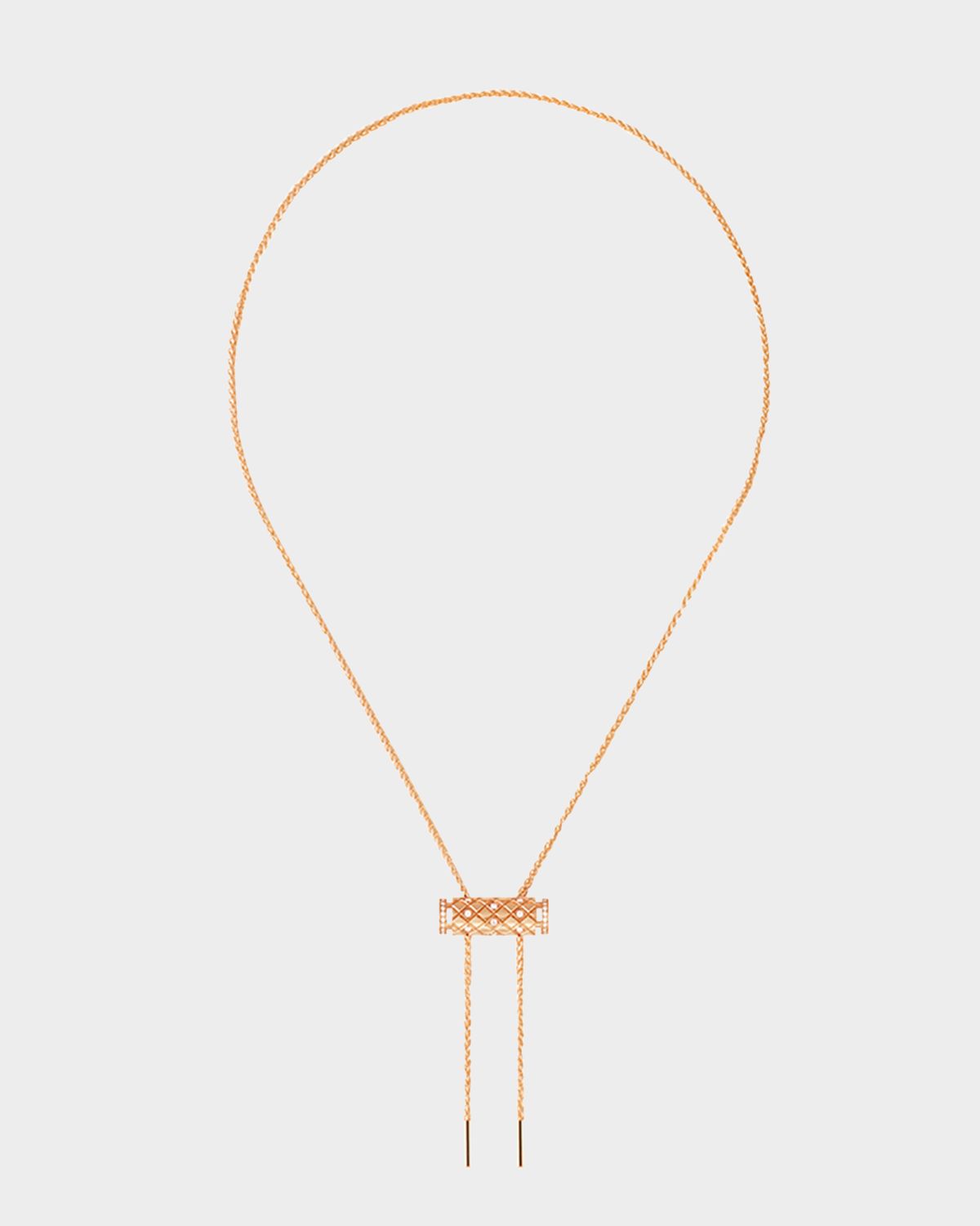 Nouvel Heritage 18K Semi Pave Latch Pendant on MM Chain Necklace