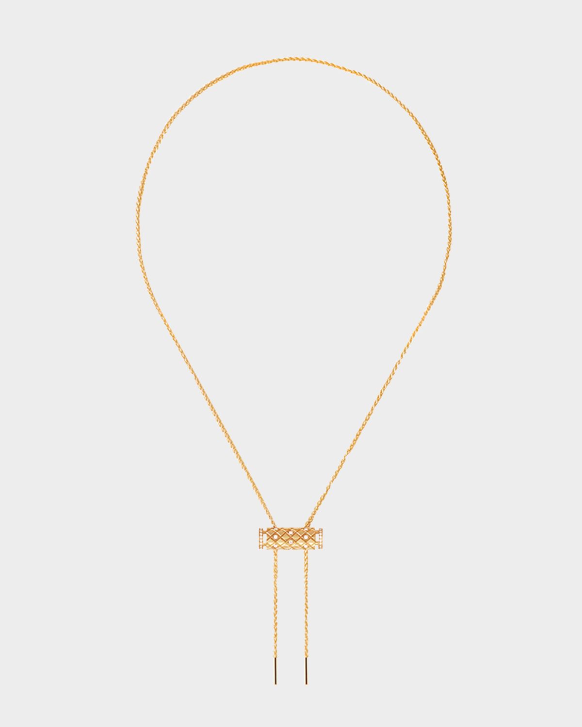 Nouvel Heritage 18K Semi Pave Latch Pendant on MM Chain Necklace