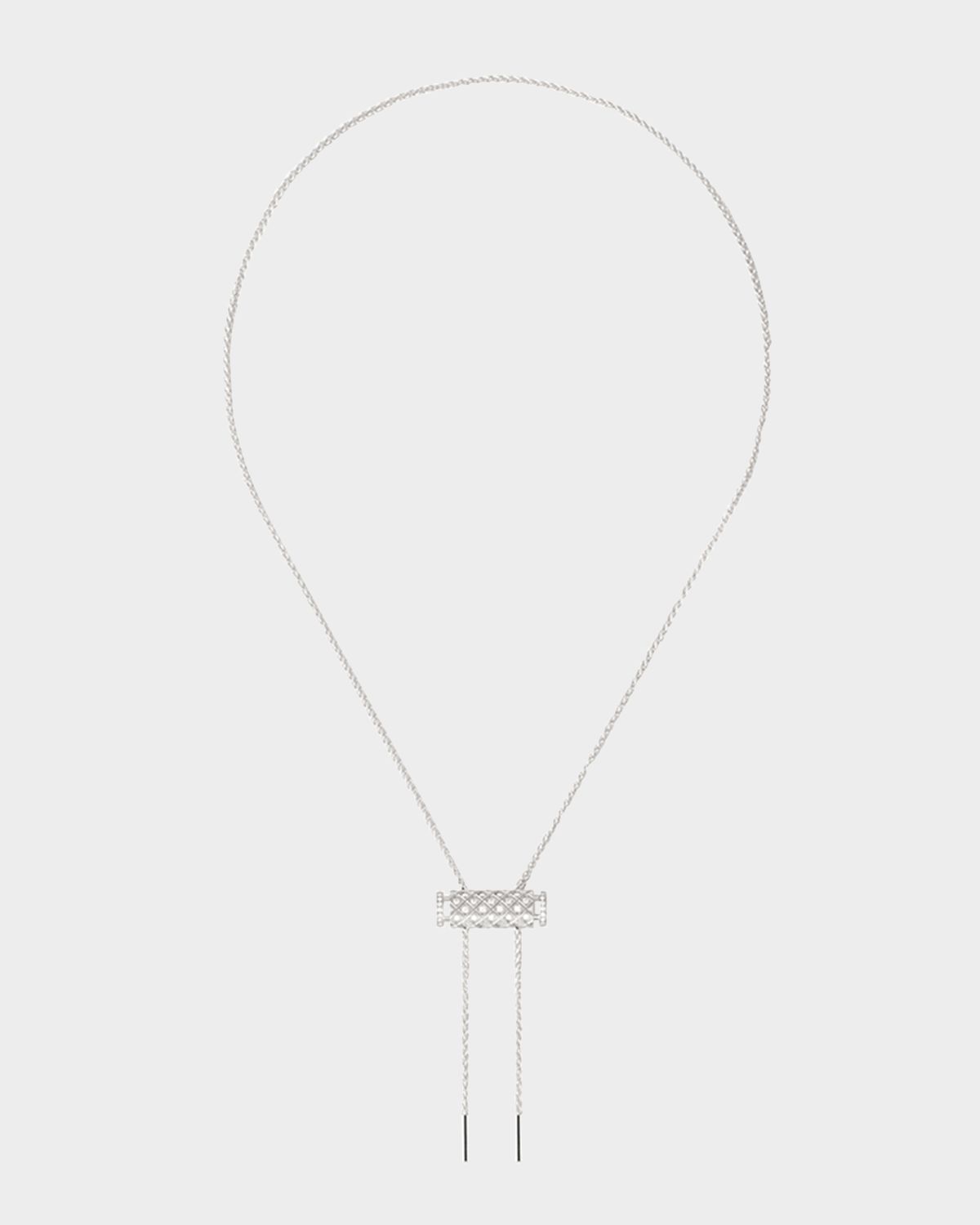 Nouvel Heritage 18K Full Pave Latch Pendant on MM Chain Necklace