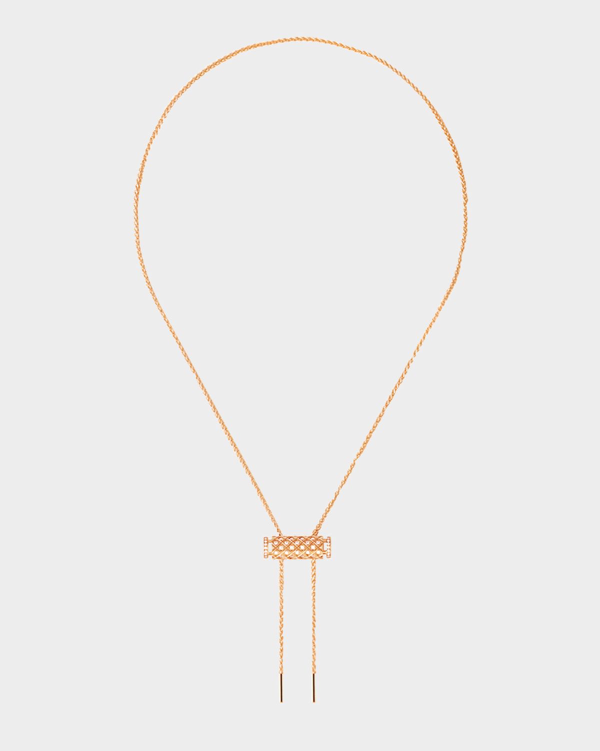 Nouvel Heritage 18K Full Pave Latch Pendant on MM Chain Necklace