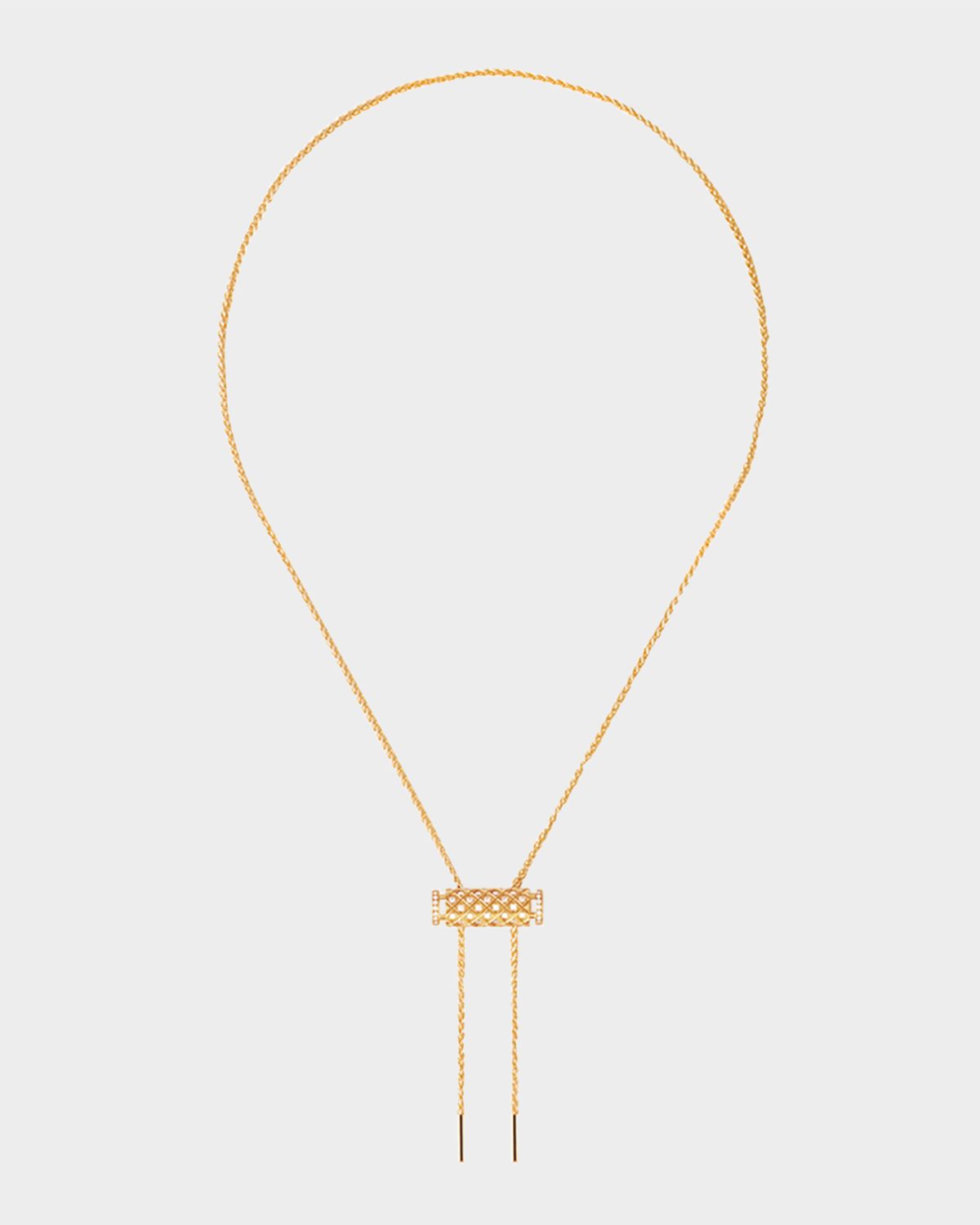 Nouvel Heritage 18K Full Pave Latch Pendant on MM Chain Necklace